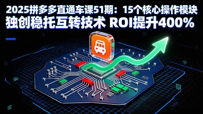 2025拼多多直通车课51期：15个核心操作模块 独创稳托互转技术 ROI提升400%-云峰项目库