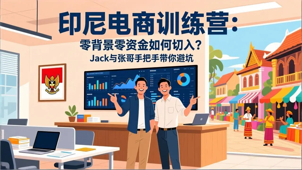 印尼电商训练营:零背景零资金如何切入?Jack与张哥手把手带你避坑-云峰项目库