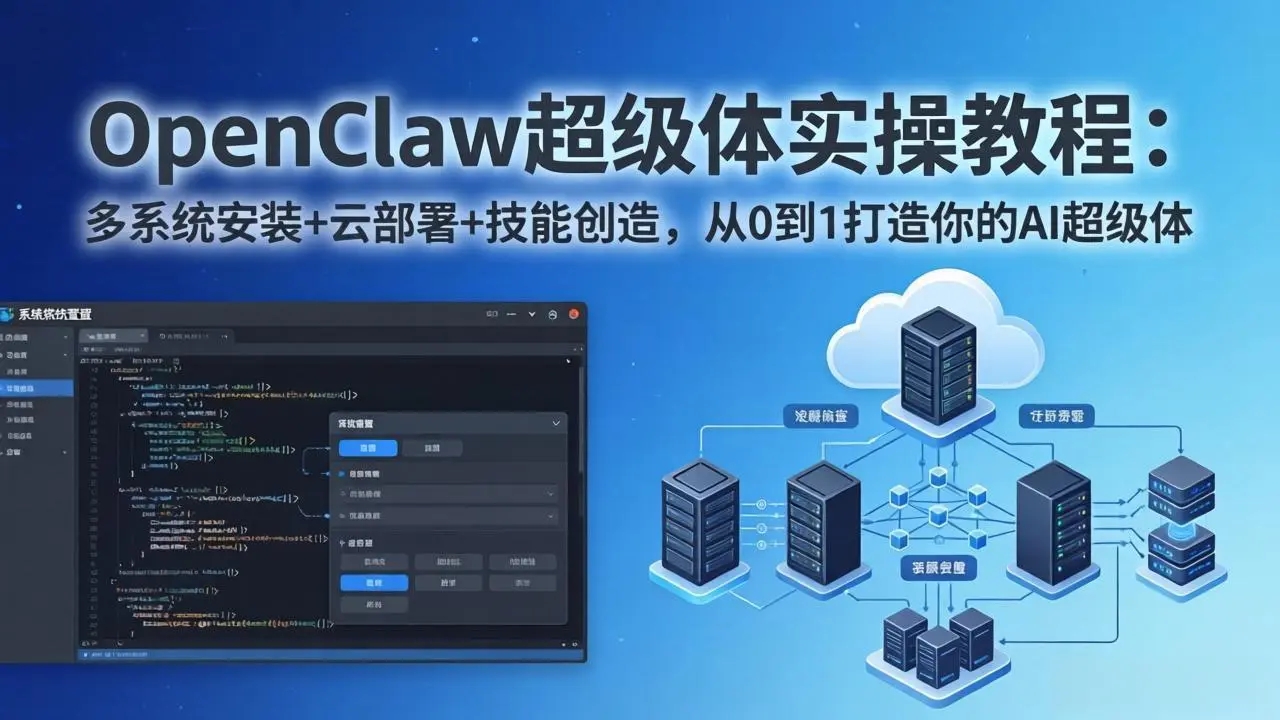 OpenClaw-小龙虾 超级体实操教程：多系统安装+云部署+技能创造，从0到1打造你的AI超级体-云峰项目库