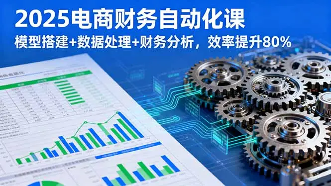 2025电商财务自动化课，模型搭建+数据处理+财务分析，效率提升80%-云峰项目库