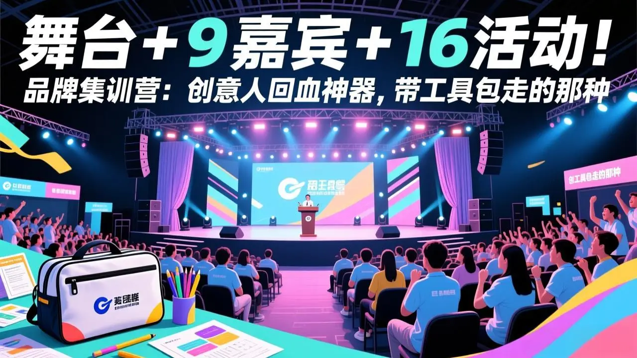 舞台 + 9 嘉宾 + 16 活动!品牌集训营:创意人回血神器,带工具包走的那种-云峰项目库