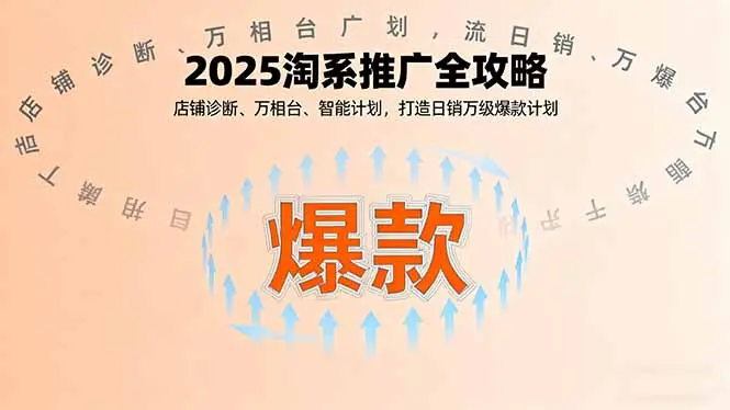 2025淘系推广全攻略，店铺诊断、万相台、智能计划，打造日销万级爆款计划-云峰项目库