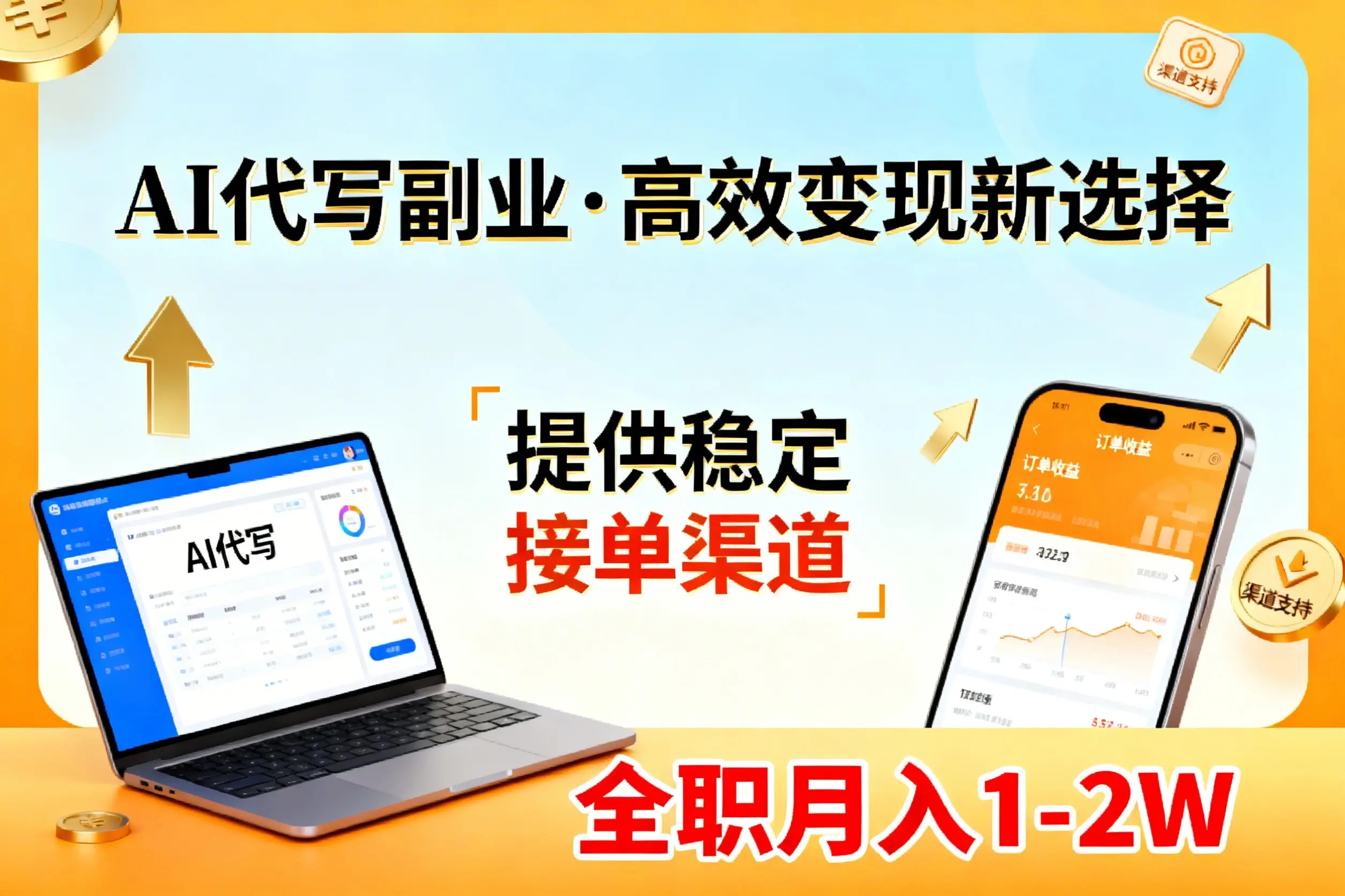 AI代写副业，高效变现，提供渠道，永不失业副业兼职 全职月入1-2W【SOP手册】-云峰项目库